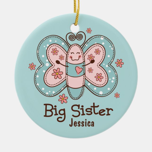 Ornamento personalizado de la hermana grande de la (Frente)
