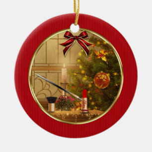 Ornamento personalizado de la Navidad Roja de un a