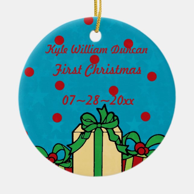 Ornamento personalizado de la primera foto de Navi (Frente)