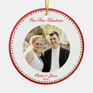 Ornamento personalizado de la primera Navidad junt