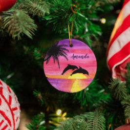 Ornamento personalizado de la puesta de sol tropic