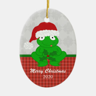 Ornamento personalizado de la rana del navidad