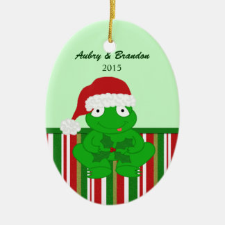Ornamento personalizado de la rana del navidad