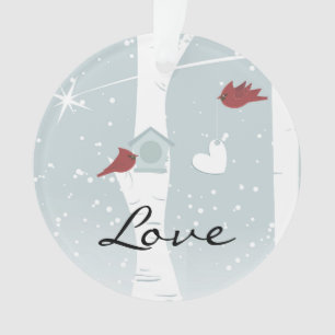 Ornamento personalizado de las aves amorosas cardi