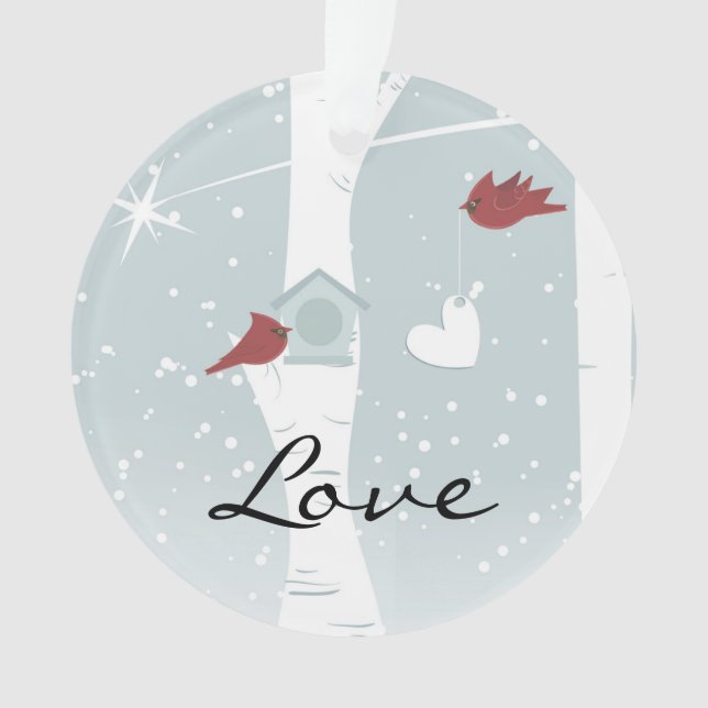 Ornamento personalizado de las aves amorosas cardi (Anverso)