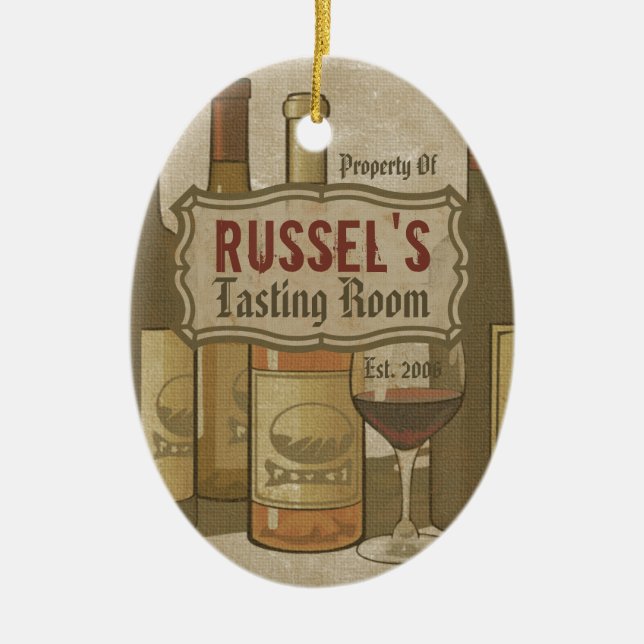 Ornamento personalizado de las botellas de vino (Frente)