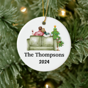 Ornamento personalizado de las parejas Navidades