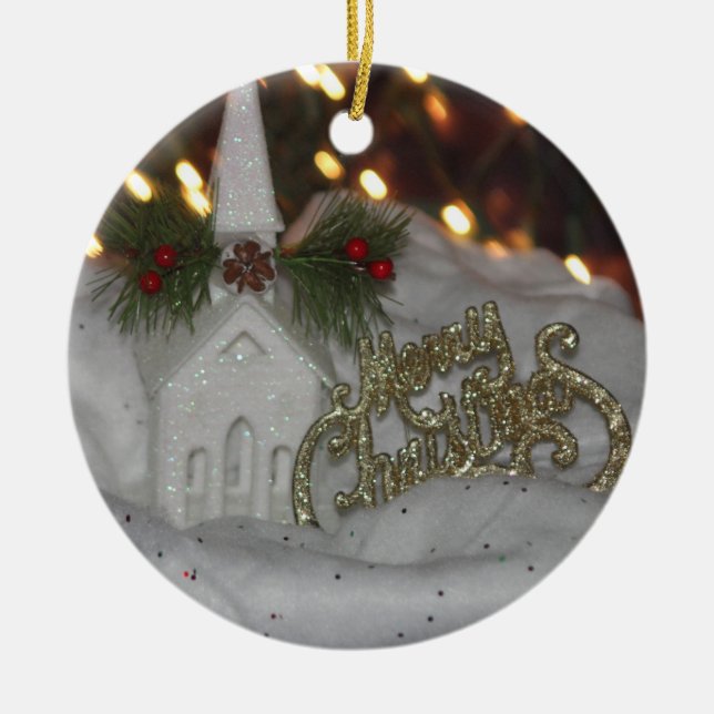 Ornamento personalizado de los Navidades de la Igl (Frente)