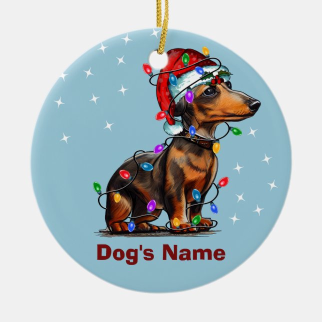 Ornamento personalizado de los Navidades de perro  (Frente)