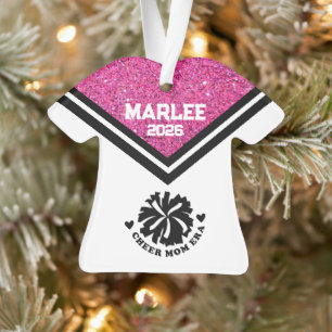 Ornamento personalizado de mamá de Alegre Rosa y N
