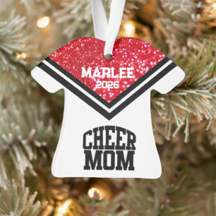 Ornamento personalizado de mamá de la oveja roja y