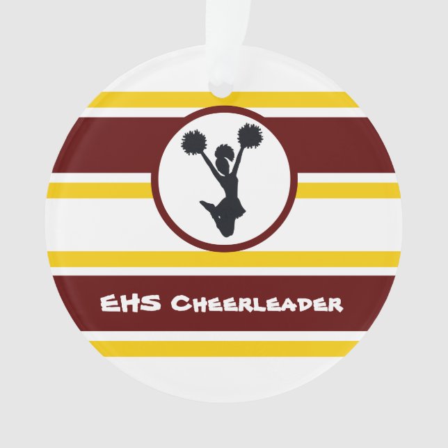 Ornamento personalizado de Maroon y CheerLeader de (Anverso)