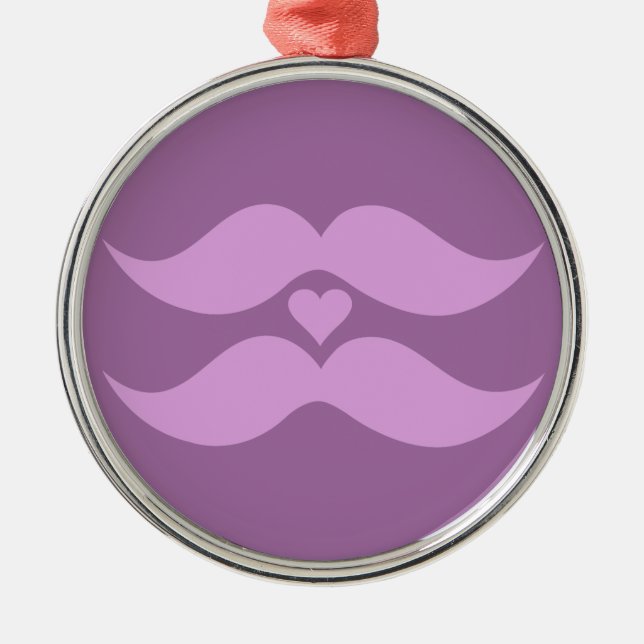 Ornamento personalizado de Mustaches Rosados (Frente)