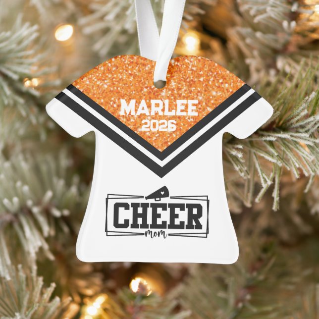 Ornamento personalizado de Naranja y mamá de Cheer (Árbol)