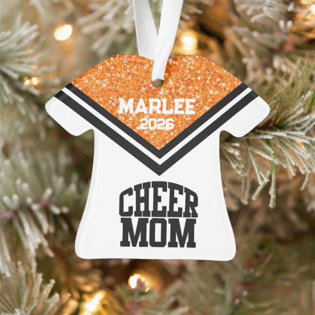 Ornamento personalizado de Naranja y mamá de Cheer (Árbol)