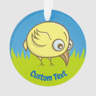 Ornamento personalizado de pájaro amarillo