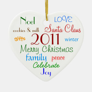Ornamento personalizado de palabras de navidades