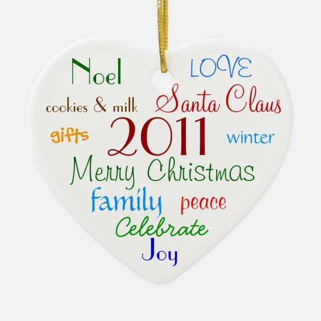 Ornamento personalizado de palabras de navidades (Frente)
