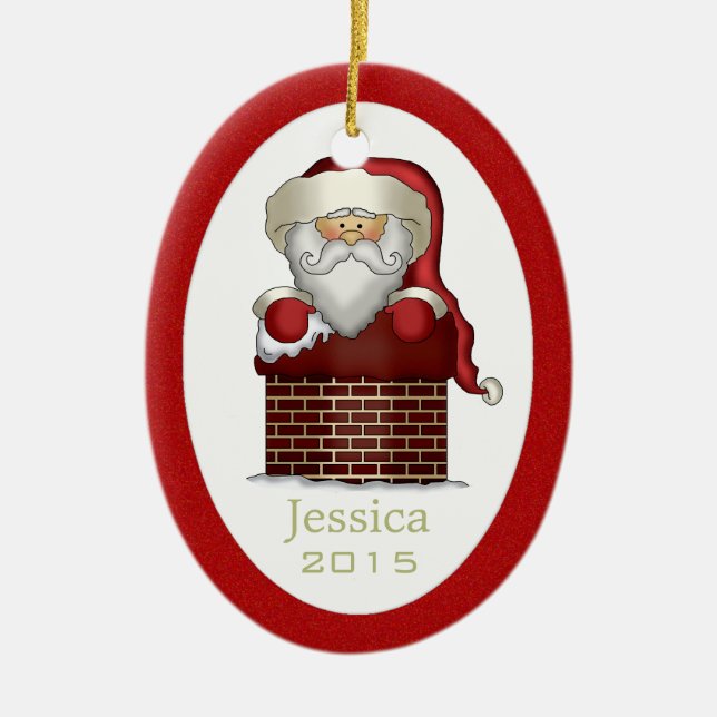 Ornamento personalizado de Papá Noel (Frente)