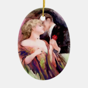Ornamento personalizado de pareja Art Deco