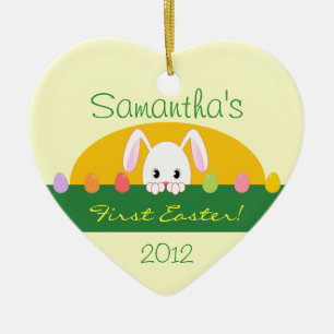 Ornamento personalizado de primer conejito peeking