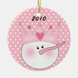 Ornamento personalizado de princesa de nieve rosa