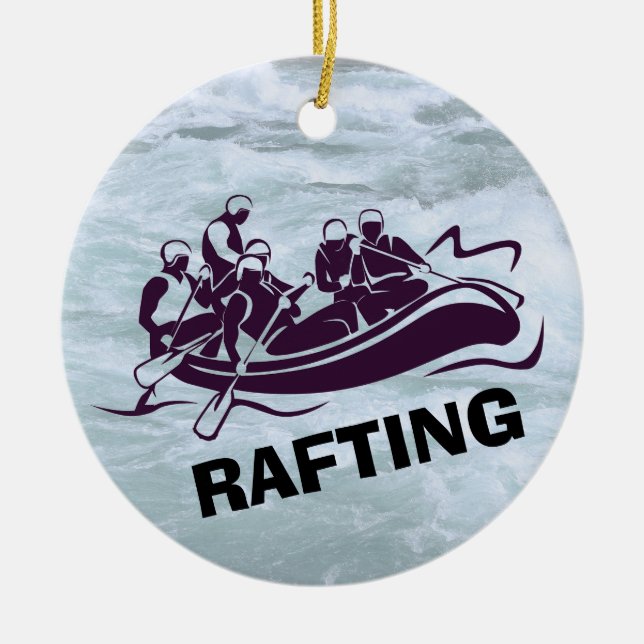 Ornamento personalizado de Rafting (Frente)