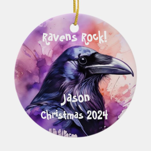 Ornamento personalizado de Raven (Frente)