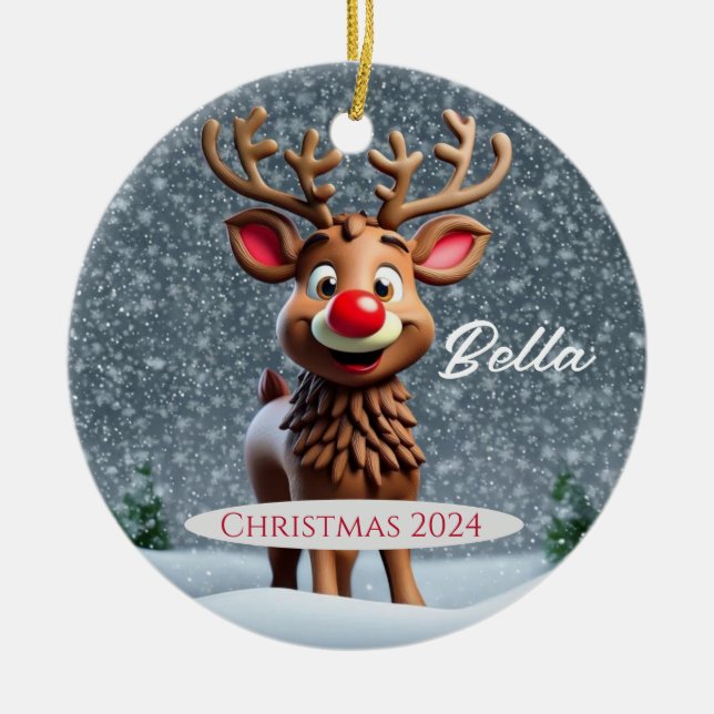 Ornamento personalizado de renos (Frente)