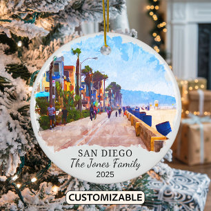 Ornamento personalizado de San Diego, estado de Ca