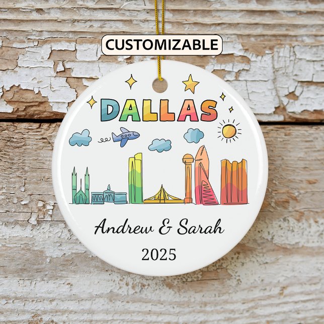 Ornamento personalizado de Skyline Dallas, Texas (Subido por el creador)
