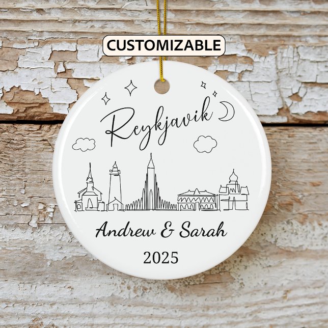 Ornamento personalizado de Skyline Reykjavik, Isla (Subido por el creador)