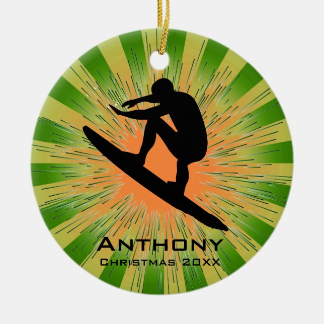 Ornamento personalizado de surf (Frente)