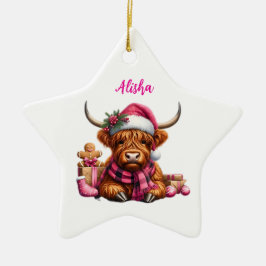 Ornamento personalizado de vaca de Highland