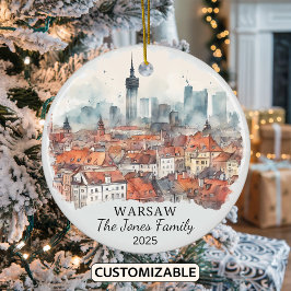 Ornamento personalizado de Varsovia, regalo de Pol
