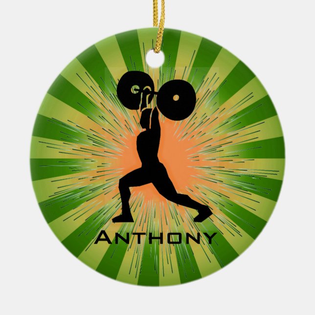 Ornamento personalizado de WeightLifter/BodyBuilde (Frente)