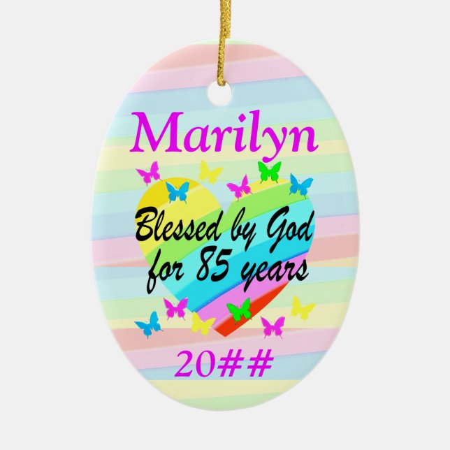 ORNAMENTO PERSONALIZADO DEL 85º CUMPLEAÑOS (Frente)