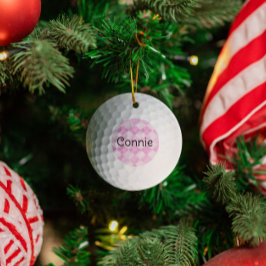 Ornamento personalizado del amante del golf Pink A