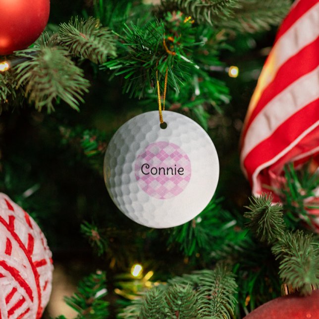 Ornamento personalizado del amante del golf Pink A (Subido por el creador)