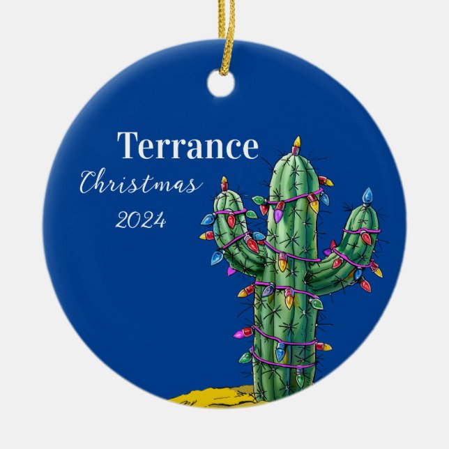 Ornamento personalizado del árbol de Navidad de Ca (Frente)