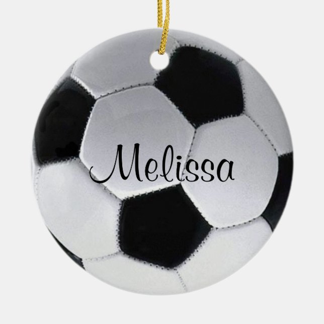Ornamento personalizado del balón de fútbol (Frente)
