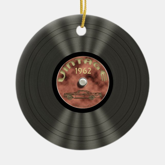 Ornamento personalizado del disco de vinilo del (Frente)