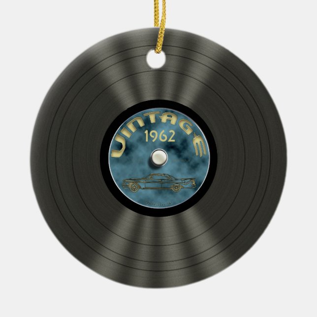 Ornamento personalizado del disco de vinilo del (Frente)