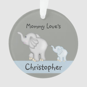 Ornamento personalizado del elefante de la mamá y