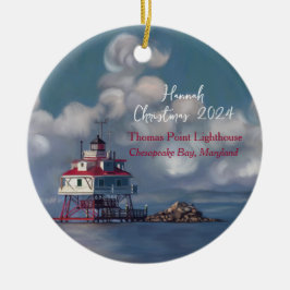 Ornamento personalizado del faro Thomas Point