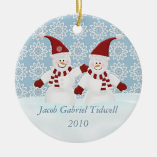 Ornamento personalizado del muñeco de nieve