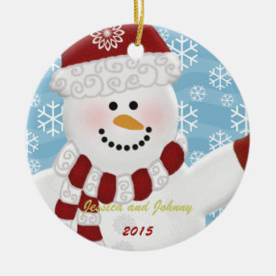 Ornamento personalizado del muñeco de nieve