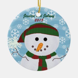 Ornamento personalizado del muñeco de nieve