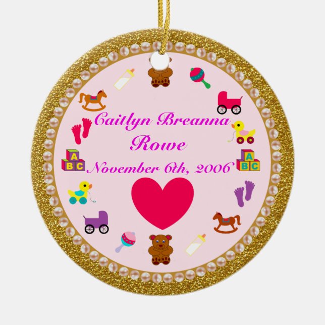 Ornamento personalizado del navidad de la nieta (Frente)