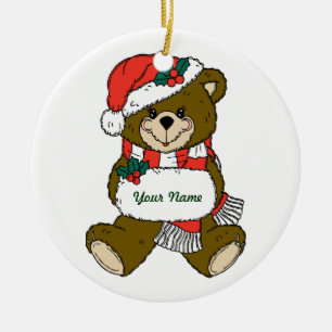 Ornamento personalizado del navidad del oso de